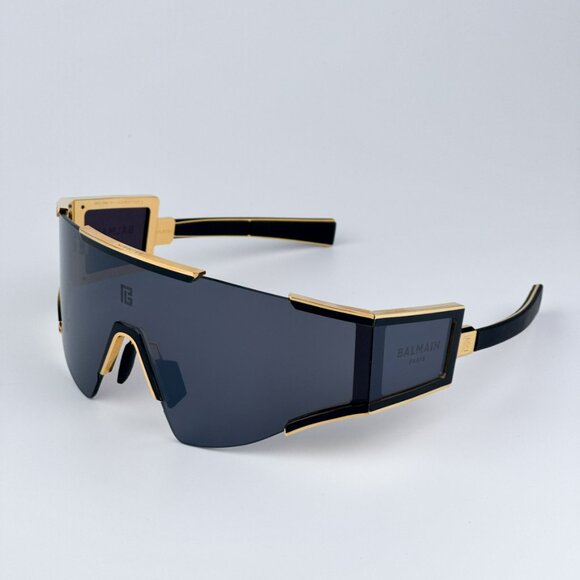 Balmain FLECHE BPS-138A-141 Women Sunglasses Titanium Gold Grey Mirror Mask - Picture 6 of 14